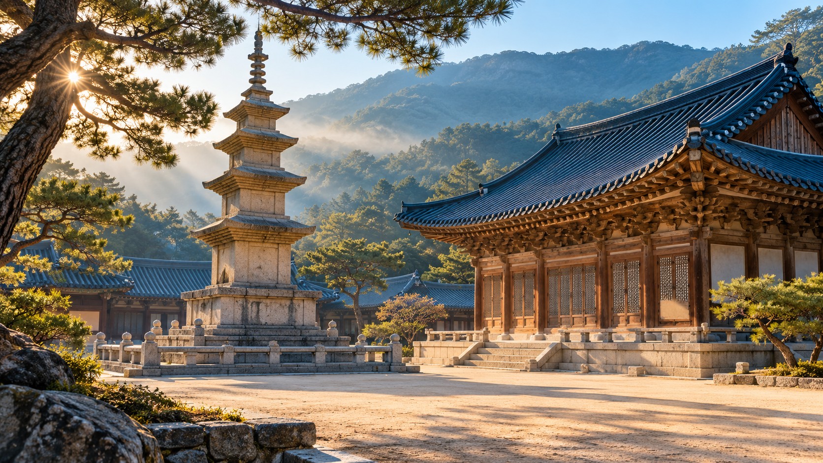 경주 여행 코스 1박2일 가이드, 추천 일정 (2026) 2 경주 불국사 석탑과 목조 대웅전, 아침 햇살 사진